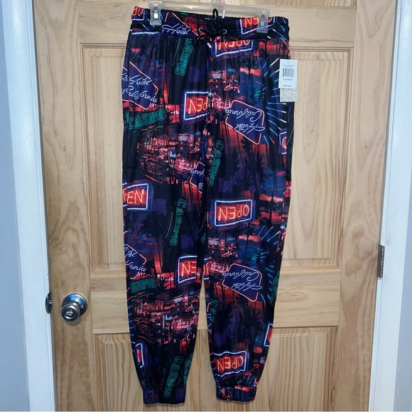 fresh Other - Neon Print Men's Medium joggers Pants NWT